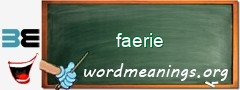 WordMeaning blackboard for faerie